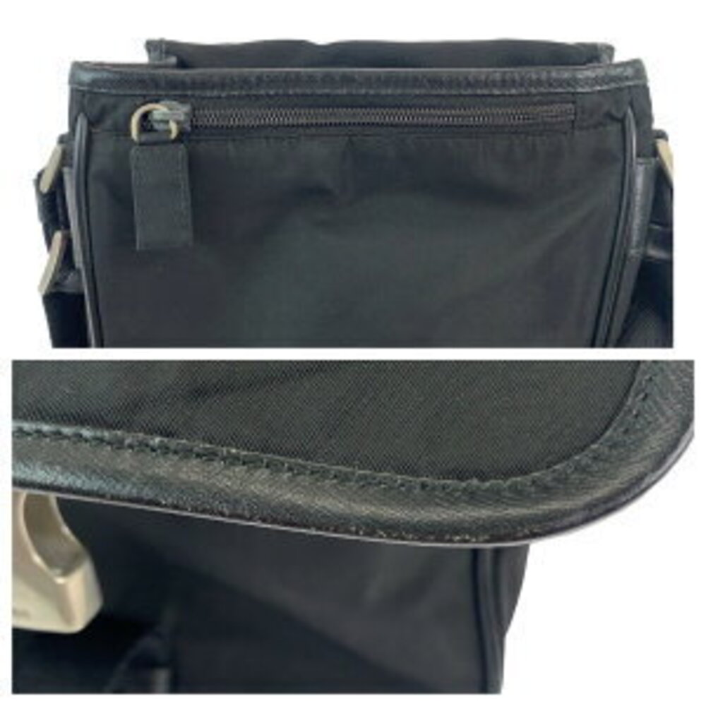 Prada triangular plate shoulder bag black nylon logo Tessuto - Picture 5 of 10